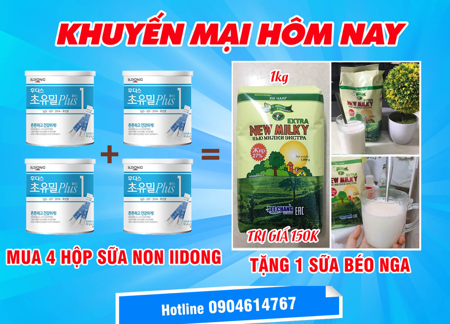 Mua sữa non ildong tặng sữa béo nga